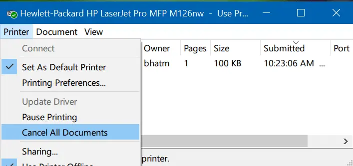 hewlett packard print queue - How do I access my printer queue