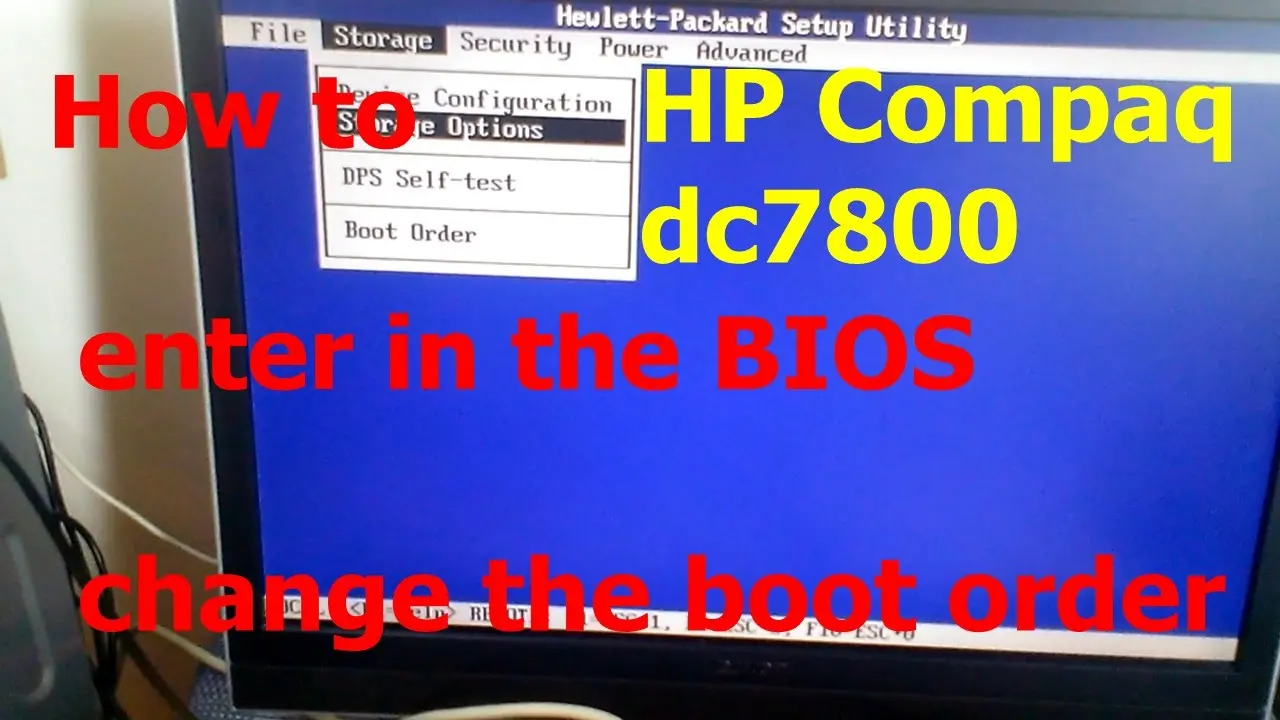 hewlett-packard hp compaq dc7800 convertible minitower bios - How do I get into the BIOS on a HP Compaq dc7800