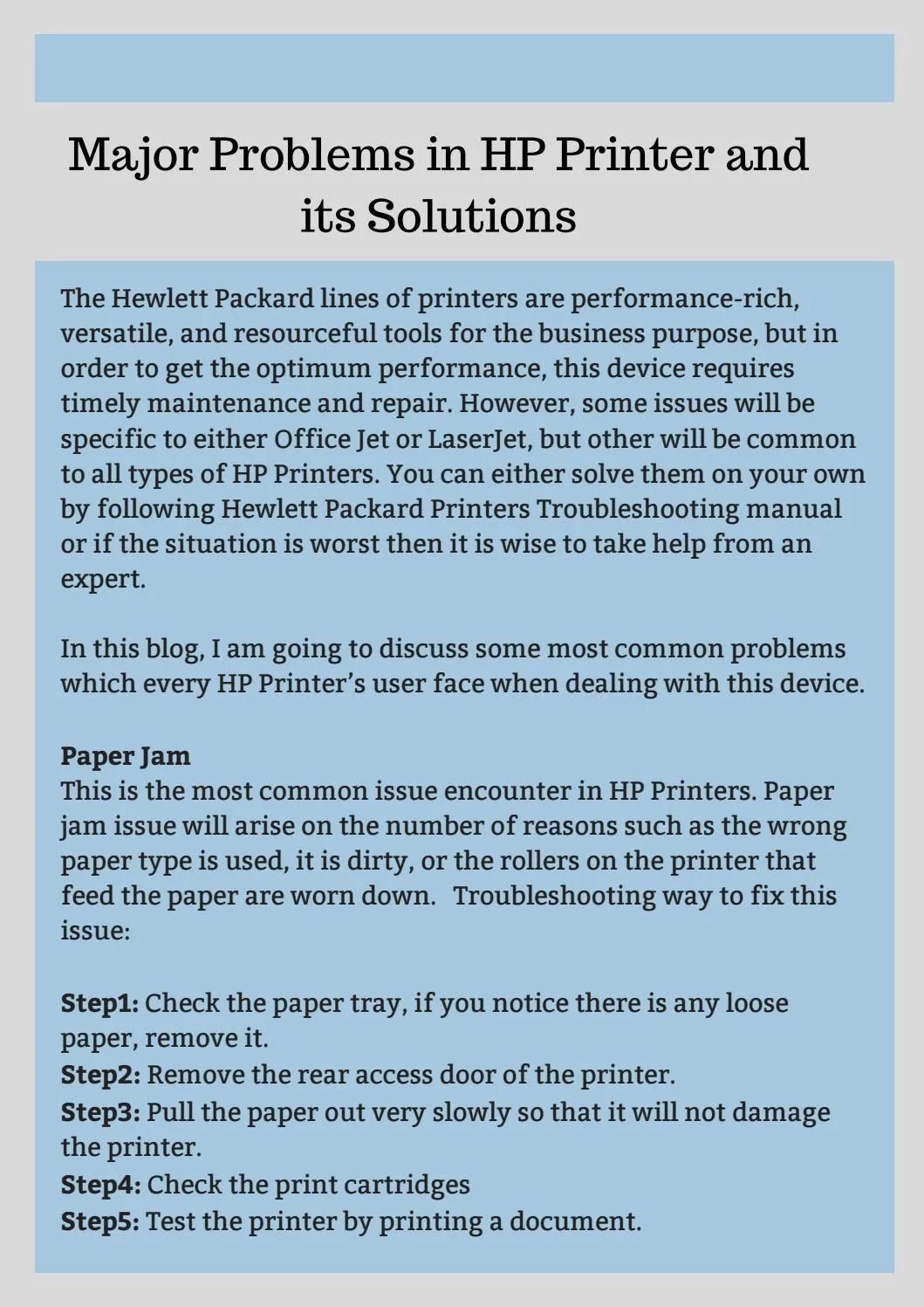 hewlett packard printing problems - How do I get my HP printer to print again
