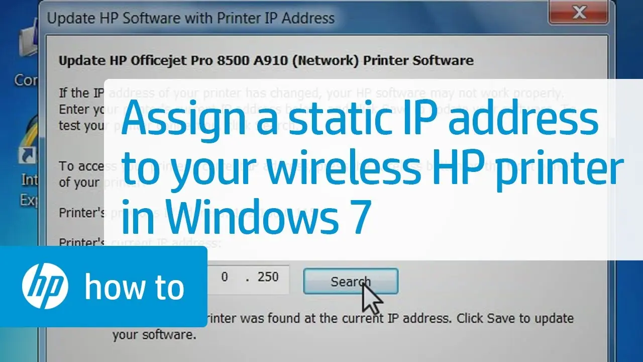 how to change network address hewlett packard 9050 - How do I manually change the IP address on my HP printer