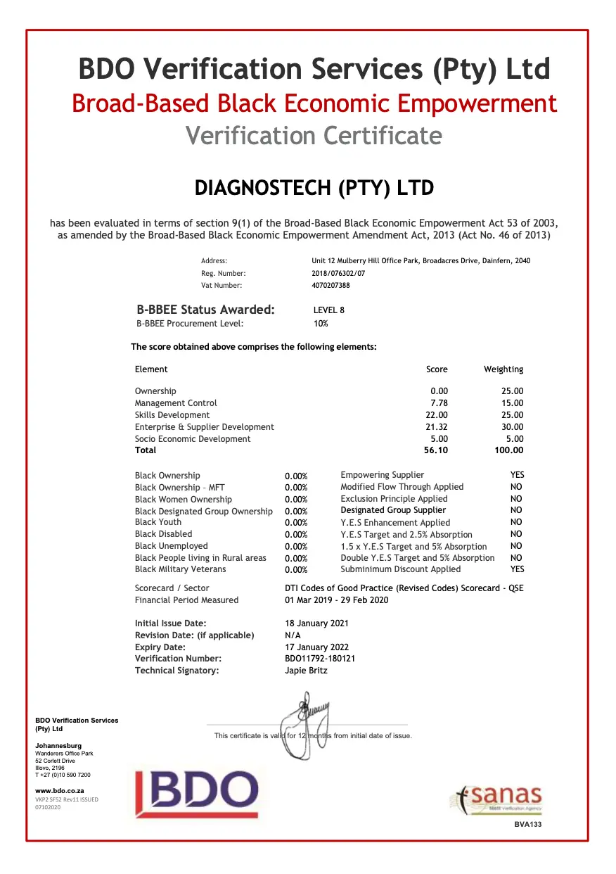 hewlett packard sandton bbbee certificate - How much is the B-BBEE certificate