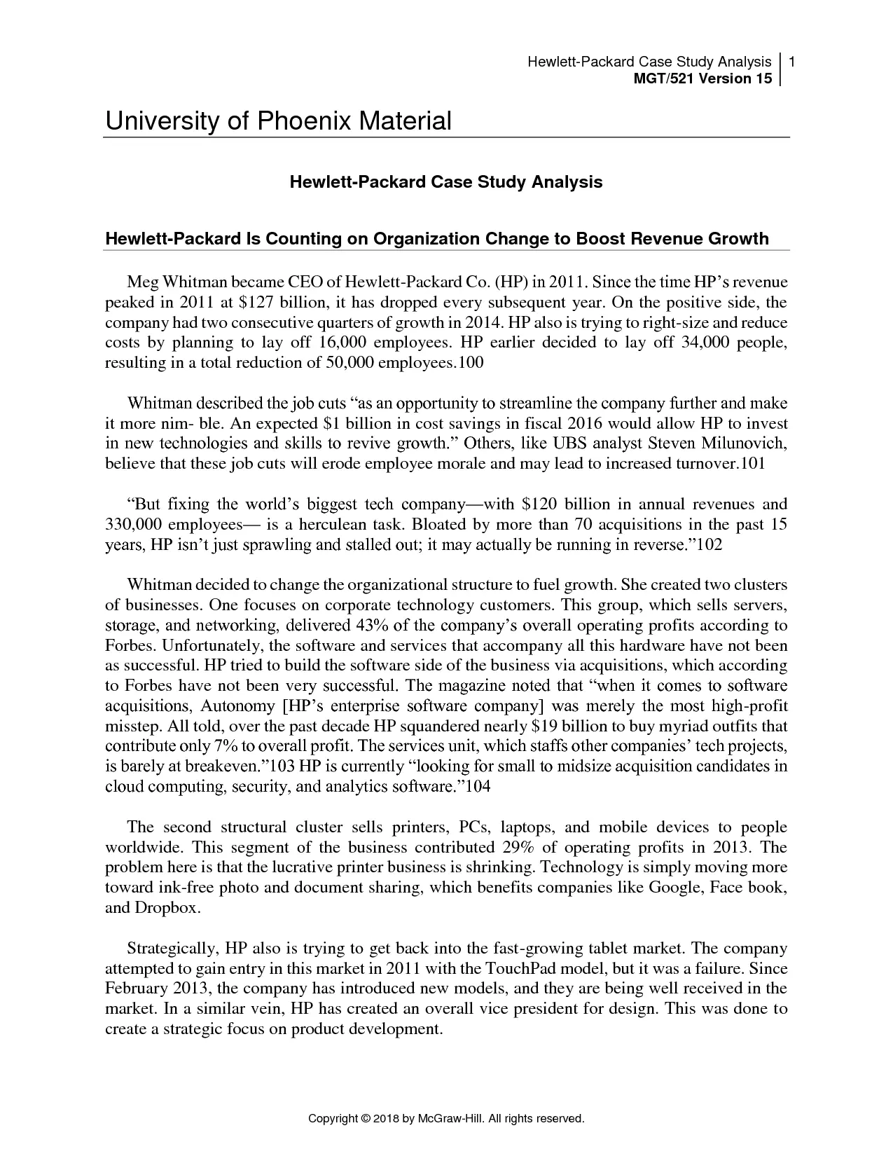 hewlett packard case study - What are some examples of case study