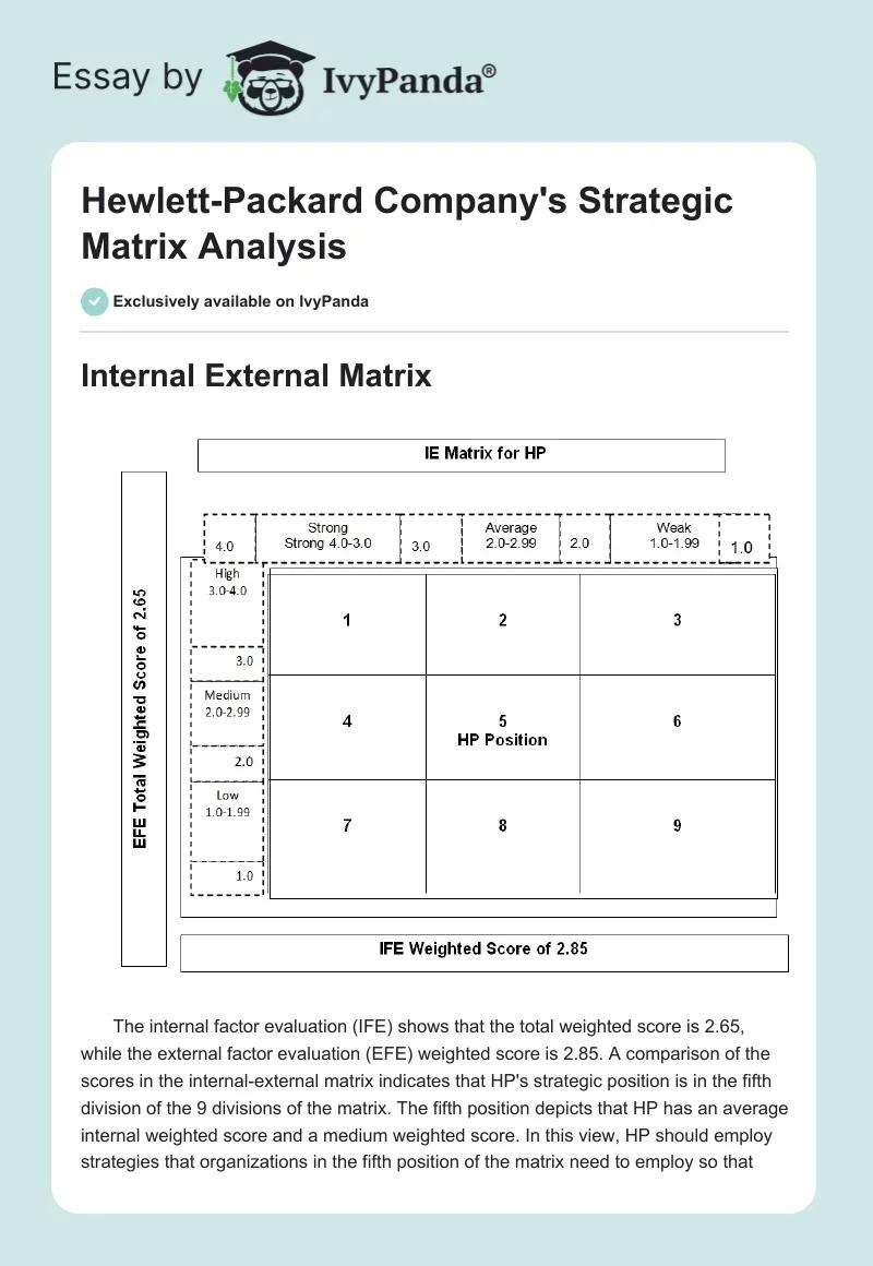 hewlett-packard risk assesment matrix - What is a 3x3 risk matrix