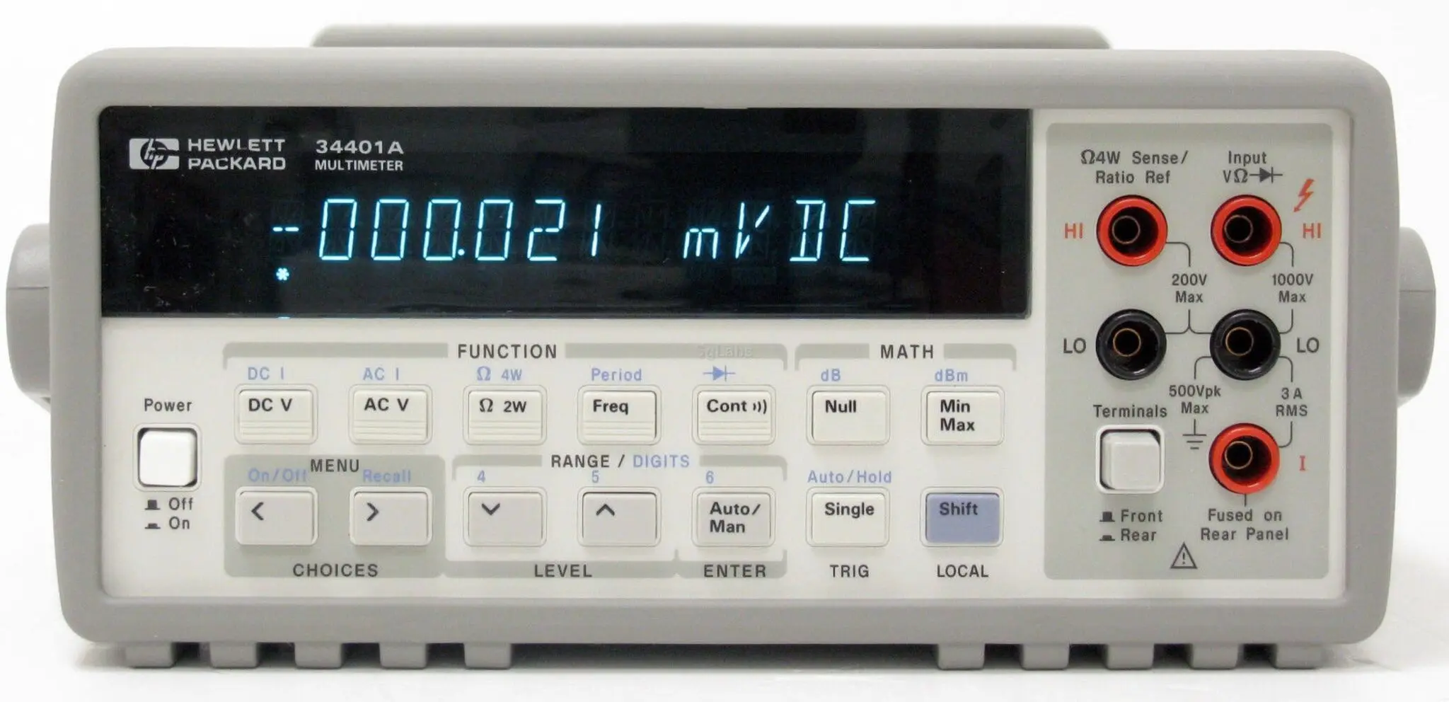 hewlett packard 34401a digital multimeter - What is the burden voltage of 34401A
