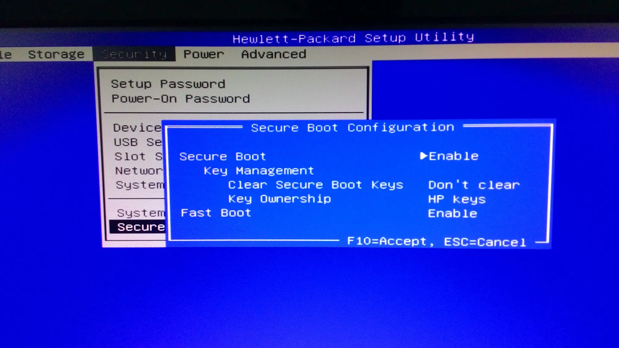 hewlett packard setup utility boot order - What is the correct BIOS boot order