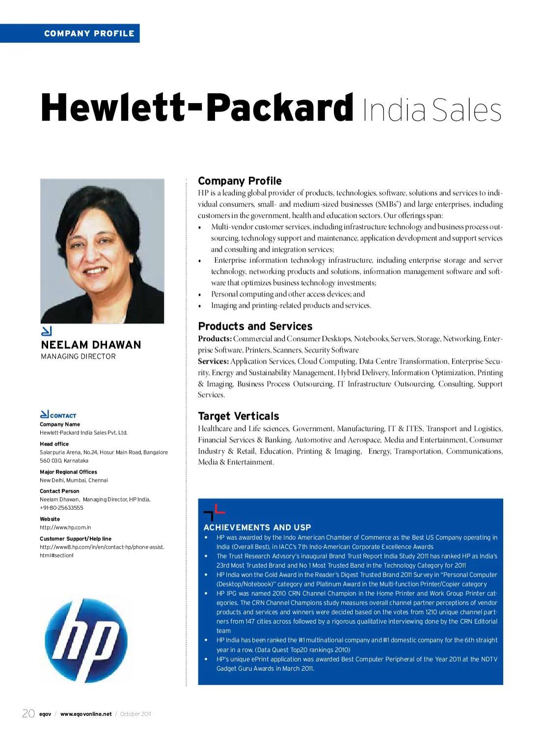 hewlett packard india sales - What is the headcount of HP in India