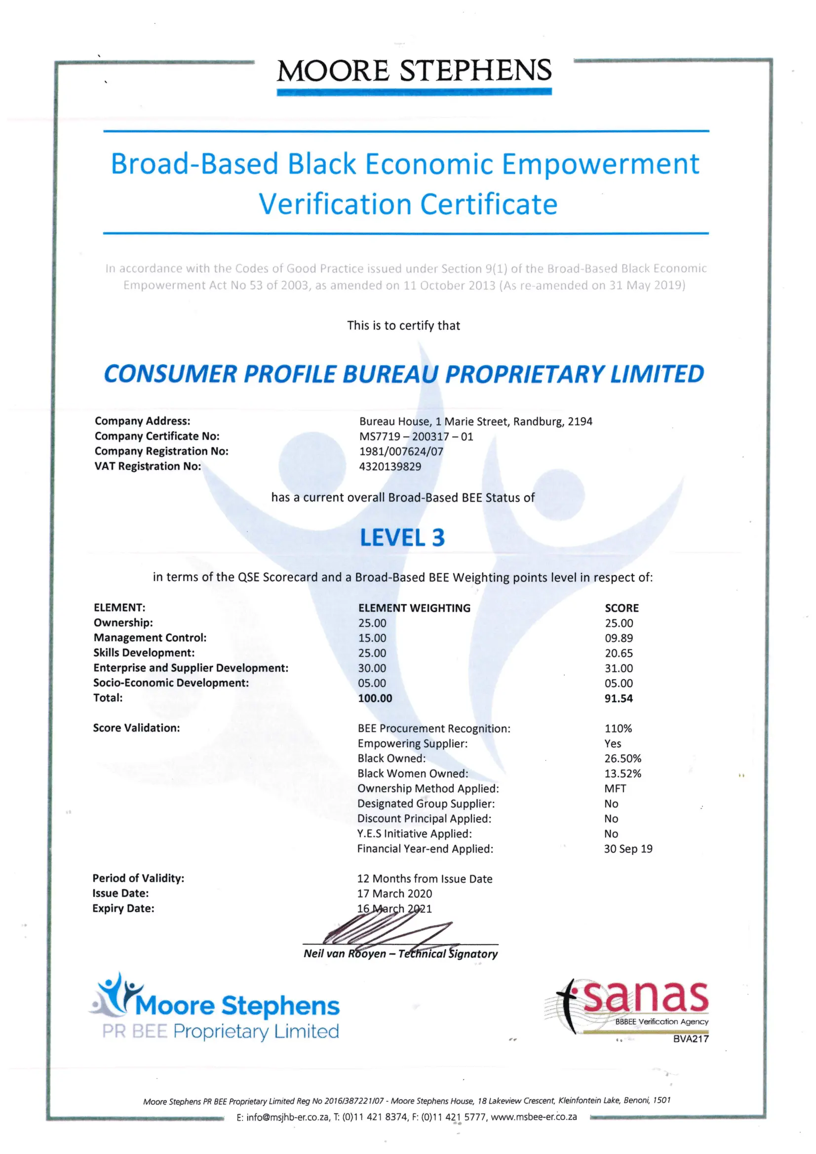 hewlett packard sandton bbbee certificate - What is the lifespan of a B-BBEE certificate