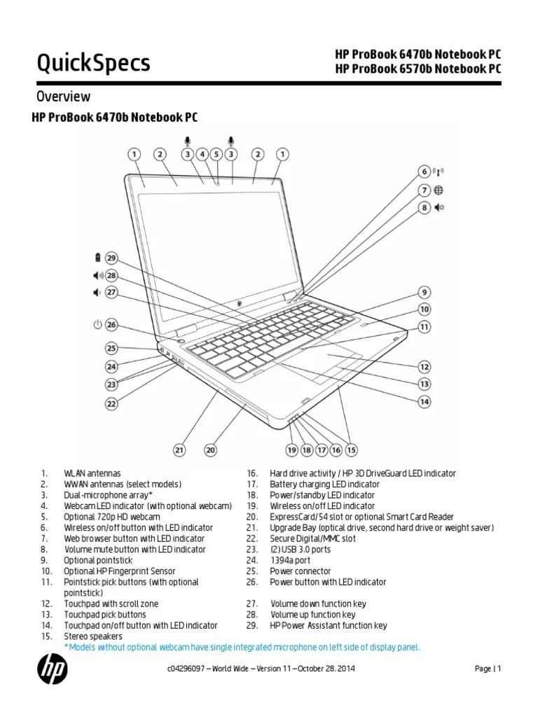 hewlett-packard hp probook 6570b specs - What is the size of the HP ProBook in inches