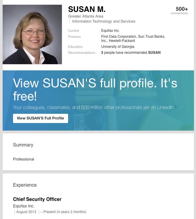 susan mauldin hewlett packard - Who is the CISO of Equifax
