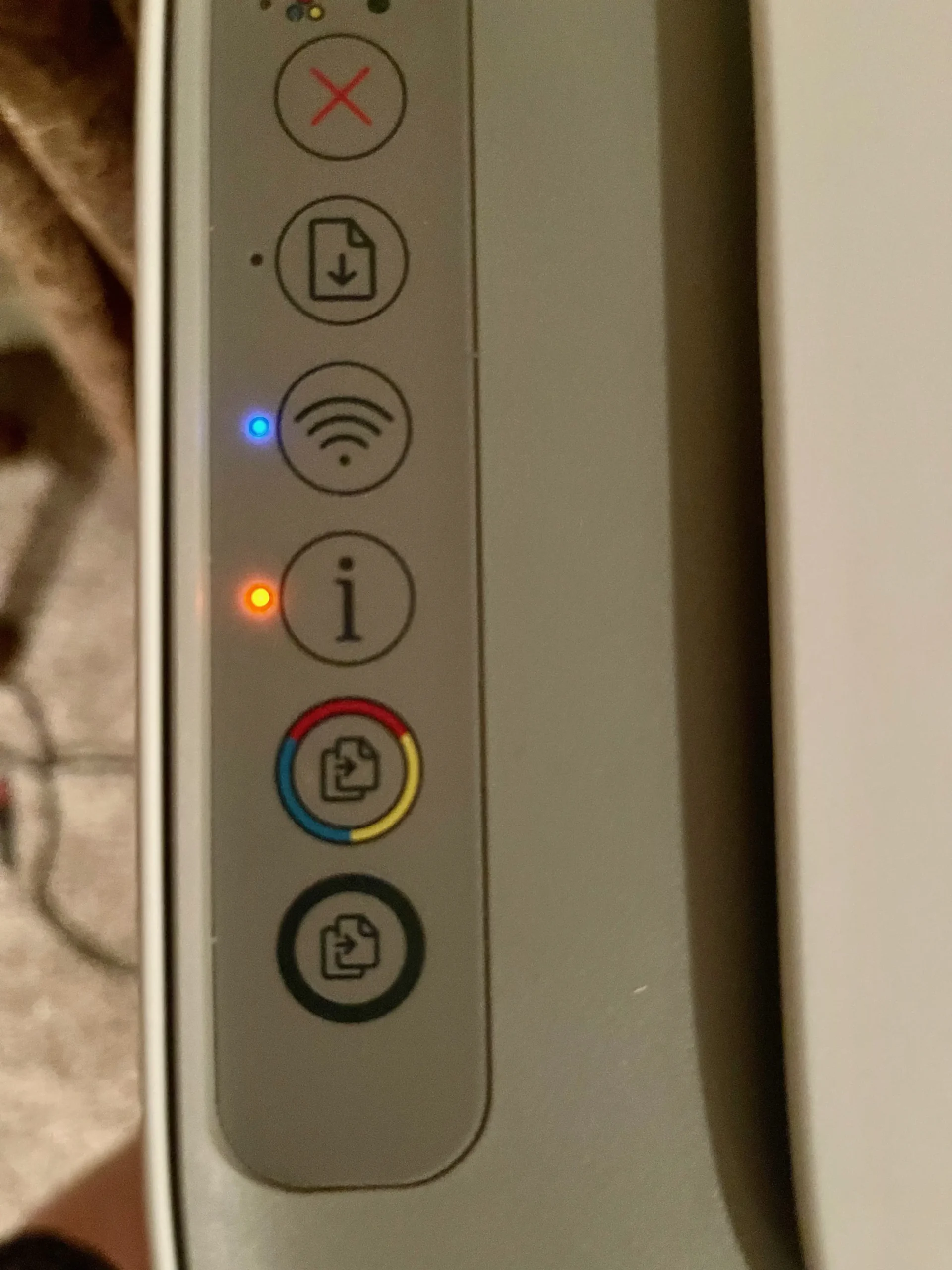 hewlett packard lighted icons on printer cabinet - Why is my HP printer printing weird symbols